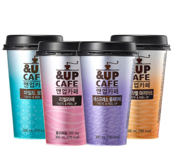 앤업카페 4종 이미지. 일동후디스 홈페이지 캡쳐